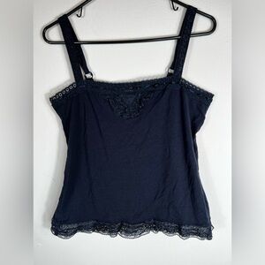 Navy blue lace trim cami size M